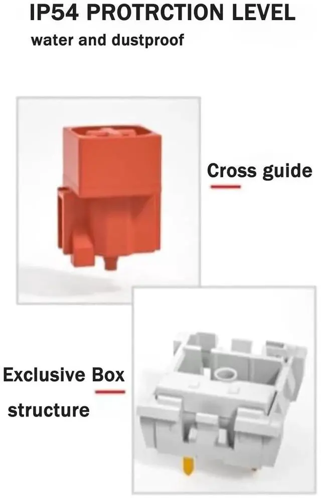 Alt view image 3 of 3 - Kailh Box Heavy Blue Switches for DIY Mechanical Keyboard,3-pin/60gf Clicky/RGB/LED/IP56 Water&Dustproof/Long Life switches(Blue,36pcs)