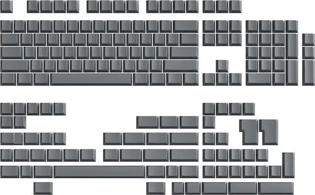 Main image of Ranked POM Blank Premium Keycap Set | 1.45 mm Thick POM | Cherry Profile for Custom Mechanical Keyboard (Ash Grey, 169 Keys)
