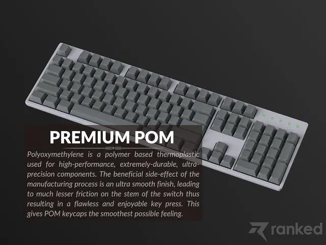 Alt view image 4 of 7 - Ranked POM Blank Premium Keycap Set | 1.45 mm Thick POM | Cherry Profile for Custom Mechanical Keyboard (Ash Grey, 169 Keys)