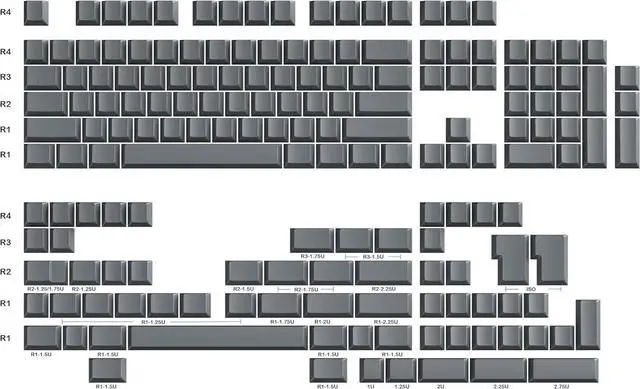 Alt view image 7 of 7 - Ranked POM Blank Premium Keycap Set | 1.45 mm Thick POM | Cherry Profile for Custom Mechanical Keyboard (Ash Grey, 169 Keys)