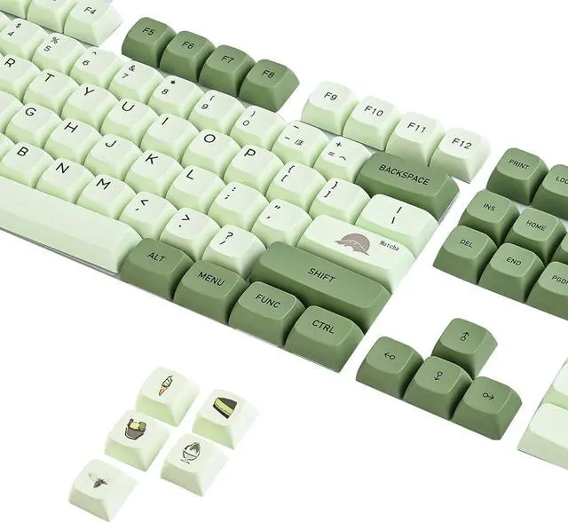 Alt view image 4 of 5 - Matcha Keycaps PBT Dye-Sublimation XDA Profile English Custom Keycaps 60 Percent ANSI US Layout for 61 64 68 87 104 108 Mechanical Keyboard(Matcha)