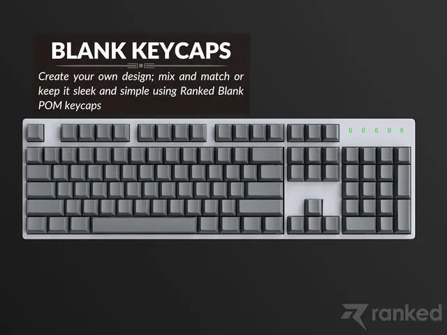 Alt view image 5 of 7 - Ranked POM Blank Premium Keycap Set | 1.45 mm Thick POM | Cherry Profile for Custom Mechanical Keyboard (Ash Grey, 169 Keys)