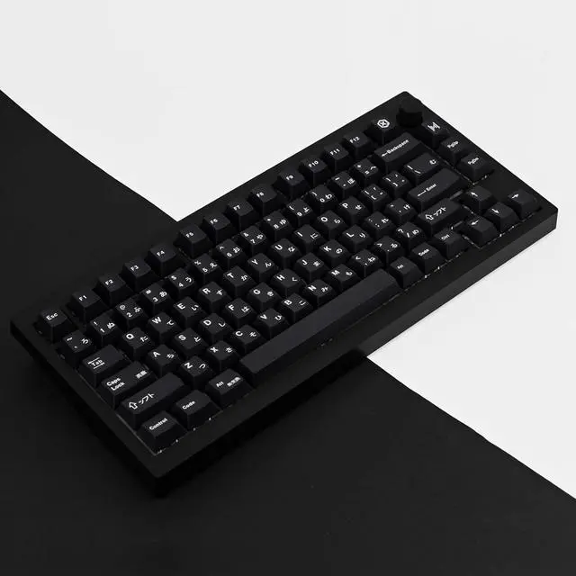 Alt view image 4 of 7 - Black Japanese Keycaps 129 Keys, Minimalist Style Cherry Profile Key Caps, PBT Dye Sublimation Customized Keycaps Set Compatible with Cherry MX Switches Mechanical Keyboards
