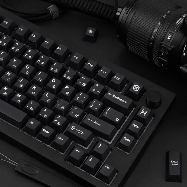 Alt view image 6 of 7 - Black Japanese Keycaps 129 Keys, Minimalist Style Cherry Profile Key Caps, PBT Dye Sublimation Customized Keycaps Set Compatible with Cherry MX Switches Mechanical Keyboards