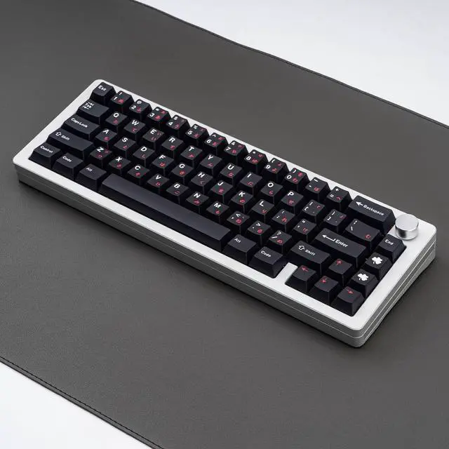 Alt view image 3 of 7 - Black and Red Japanese Keycaps 129 Keys, Minimalist Style Cherry Profile Key Caps, PBT Dye Sublimation Customized Keycaps Set Compatible with Cherry MX Switches Mechanical Keyboards