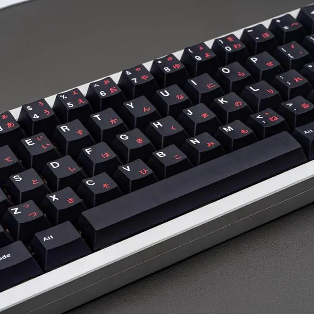 Alt view image 5 of 7 - Black and Red Japanese Keycaps 129 Keys, Minimalist Style Cherry Profile Key Caps, PBT Dye Sublimation Customized Keycaps Set Compatible with Cherry MX Switches Mechanical Keyboards