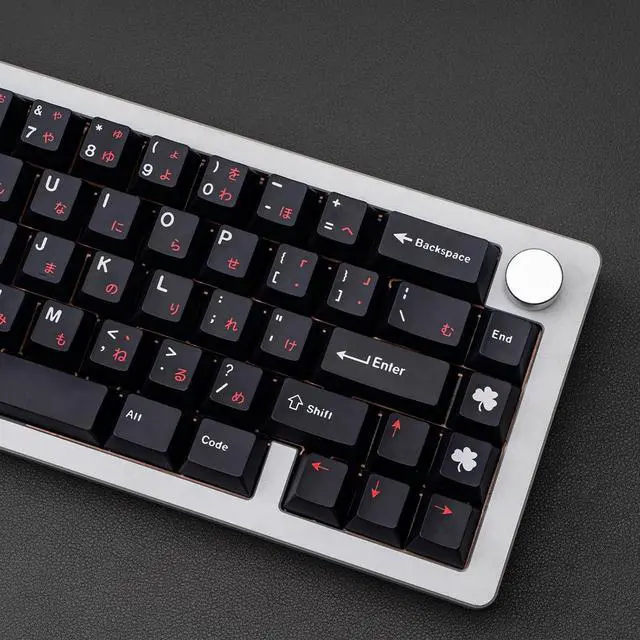 Alt view image 6 of 7 - Black and Red Japanese Keycaps 129 Keys, Minimalist Style Cherry Profile Key Caps, PBT Dye Sublimation Customized Keycaps Set Compatible with Cherry MX Switches Mechanical Keyboards
