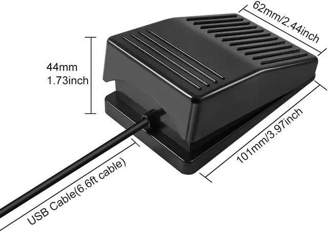 Alt view image 2 of 6 - USB Foot Pedal PC Single Foot Switch Foot Control Keyboard Mouse Programmable Keyboard for Video Game Office Work Page Turner