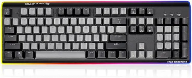 Main image of Hexgears GK735 Full-Size Mechanical Gaming Keyboard, Surround Side Light Strip+Backlit Keyboard with Linear Switch, Anti-Ghosting, Double-Shot PBT Keycaps, Compatible with Windows, macOS (Gray-Black)