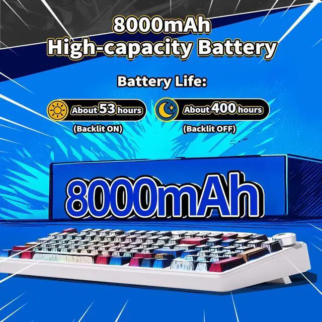 Alt view image 4 of 7 - x Aula F99 Pro Mechanical Keyboard, Wireless Gaming Keyboards RGB Backlit Hot Swappable Custom Creamy Bluetooth Computer Keyboard, Tri-Mode BT5.0/2.4GHz/USB-C, Pre-lubed Switches PBT Keycaps