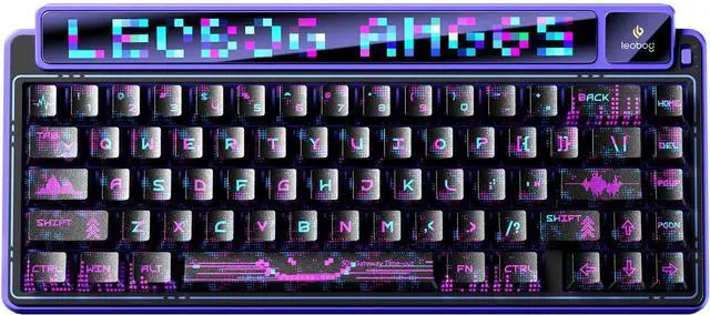 Main image of x Aula AMG65 Mechanical Gaming Keyboard with Dual Screen, 65% Wireless Small Custom Keyboard RGB, Bluetooth/2.4G/Wired, Rapid Trigger, Hot Swappable for Windows Laptop PC Mac - Purple