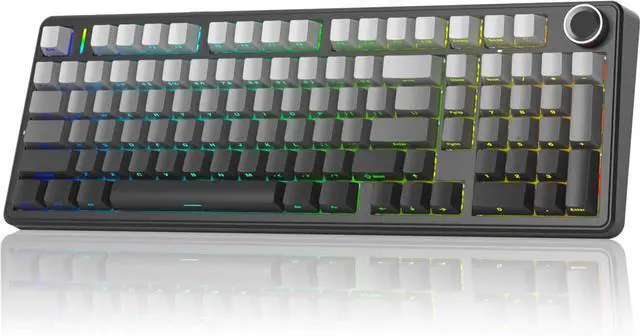 Main image of x Aula F99 Pro Wireless Mechanical Keyboard with Knob,Tri-Mode BT5.0/USB-C/2.4GHz Hot Swappable Keyboard,Pre-lubed Switches,Gasket Structure,RGB Backlit Computer Gaming Keyboards (Side Printed Black)