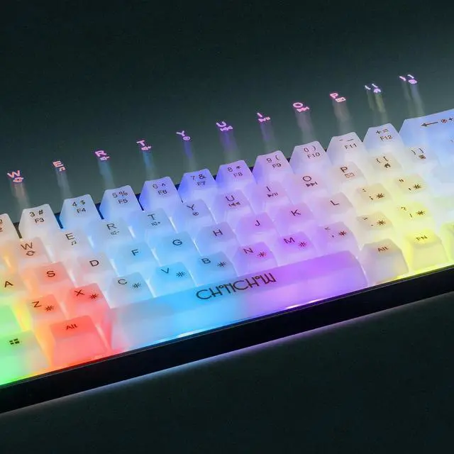 Alt view image 5 of 7 - CHONCHOW Mini 60% Gaming Keyboard, Rainbow RGB Backlit 68 Keys Small Compact Keyboard, Transparent USB Wired Gaming Keyboards for Windows Laptop PC Mac Xbox PS4 PS5 Gamer