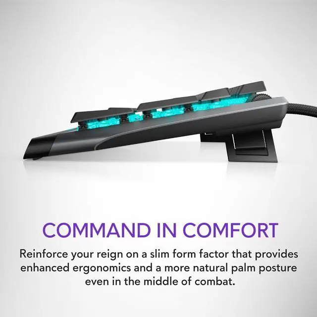 Alt view image 4 of 7 - Alienware Low-Profile RGB Gaming Keyboard AW510K, AlienFx Per Key RGB LED Color Backlighting, Media CONTROLS & USB Passthrough, Cherry MX Low Profile Red Switches