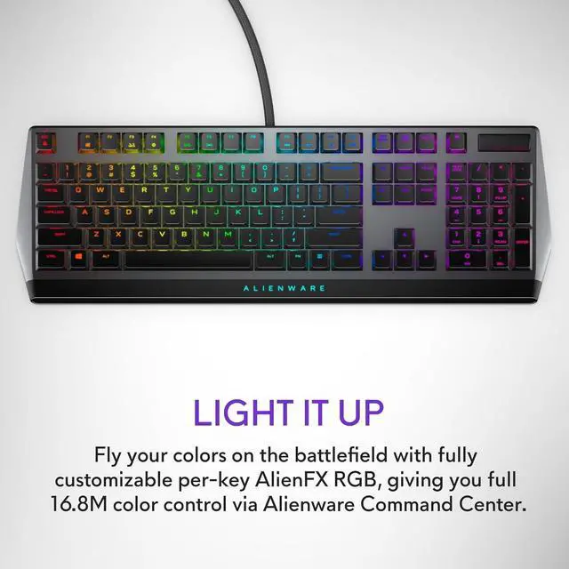 Alt view image 6 of 7 - Alienware Low-Profile RGB Gaming Keyboard AW510K, AlienFx Per Key RGB LED Color Backlighting, Media CONTROLS & USB Passthrough, Cherry MX Low Profile Red Switches