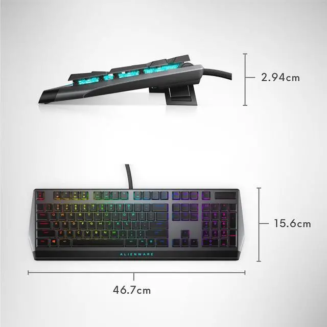 Alt view image 7 of 7 - Alienware Low-Profile RGB Gaming Keyboard AW510K, AlienFx Per Key RGB LED Color Backlighting, Media CONTROLS & USB Passthrough, Cherry MX Low Profile Red Switches