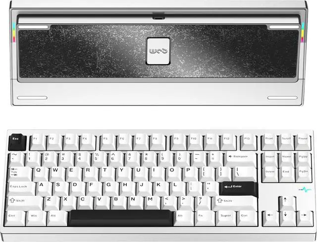 Main image of KEEBMONKEY WOBKEY Crush 80 Reboot CNC Aluminum 5-Second Quick-Release Triple-Mode Connectivity Mechanical Keyboard with Superior Acoustics (Pro Silver)