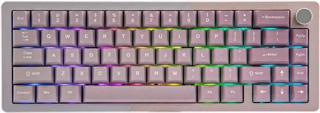 Main image of KiiBoom Loop 65 65% Full Aluminum Block Structure Mechanical Keyboard, QMK/VIA Programmable, BT5.0/2.4GHz/USB-C Wireless Gaming Keyboard, Gasket, FR4 Plate, RGB for Win/Mac (Pink Purple)