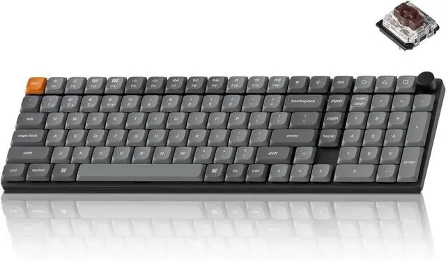 Main image of Keychron K17 Max 96% Layout QMK/Launcher Ultra-Slim Wireless/Type-C Wired Mechanical Keyboard with RGB Backlit, Low-Profile Gateron Mechanical Brown Switch Compatible with Mac Windows