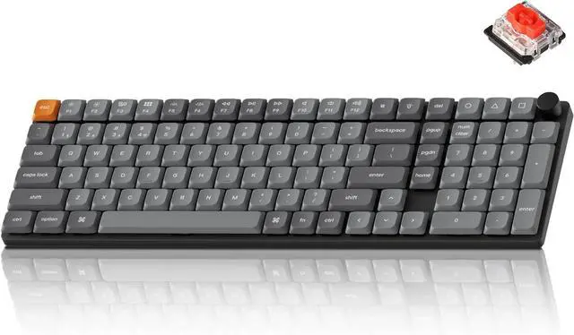 Main image of Keychron K17 Max 96% Layout QMK/Launcher Ultra-Slim Wireless/Type-C Wired Mechanical Keyboard with White LED Backlit, Low-Profile Gateron Mechanical Red Switch Compatible with Mac Windows Linux