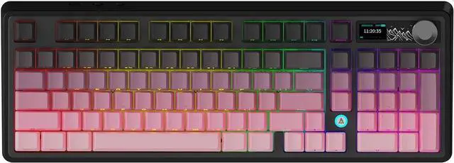 Main image of NACODEX Ajazz AK980 Pink Gaming Machanical Keyboard Gift Switch Full Size RGB Gasket Mount 8000mAh Triple Modes Custom Keyboard with Five Layer Pad | Knob Control