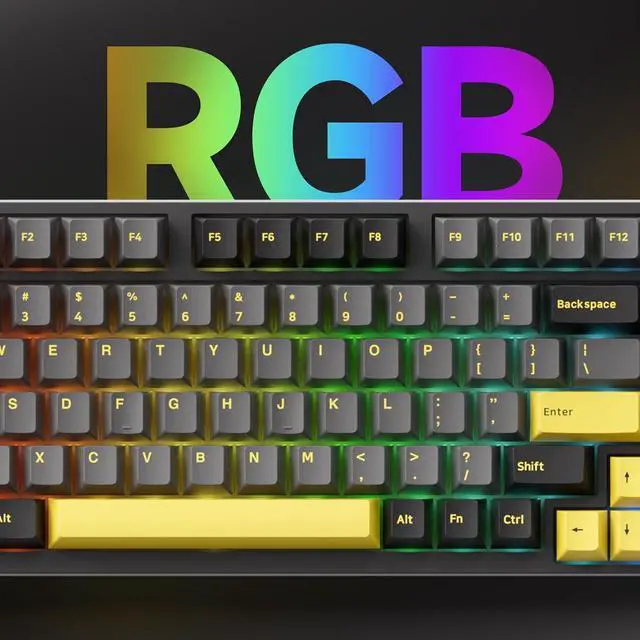 Alt view image 6 of 7 - Akko 3098B Hot-swappable Mechanical Keyboard with RGB Backlight, PBT Keycaps, Black&Gold Creamy Gaming Keyboard with Number Pad Software for Mac & Win