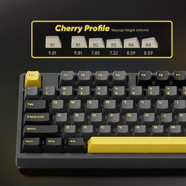 Alt view image 5 of 7 - Akko 3098B Hot-swappable Mechanical Keyboard with RGB Backlight, PBT Keycaps, Black&Gold Creamy Gaming Keyboard with Number Pad Software for Mac & Win