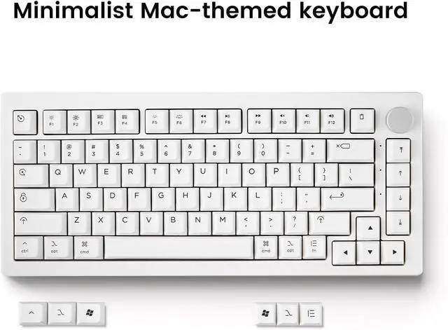 Alt view image 2 of 7 - Akko 5075B Plus Air 75% Mechanical Keyboard Gasket Mount Hot Swappable RGB Wireless/Bluetooth/Wired Gaming Keyboard with PBT Dye-Sub Cherry Profile Keycaps for Mac/Win/WebV3 Piano Pro Switch