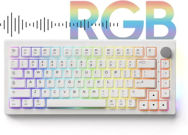 Alt view image 3 of 7 - Akko 5075B Plus Air 75% Mechanical Keyboard Gasket Mount Hot Swappable RGB Wireless/Bluetooth/Wired Gaming Keyboard with PBT Dye-Sub Cherry Profile Keycaps for Mac/Win/WebV3 Piano Pro Switch