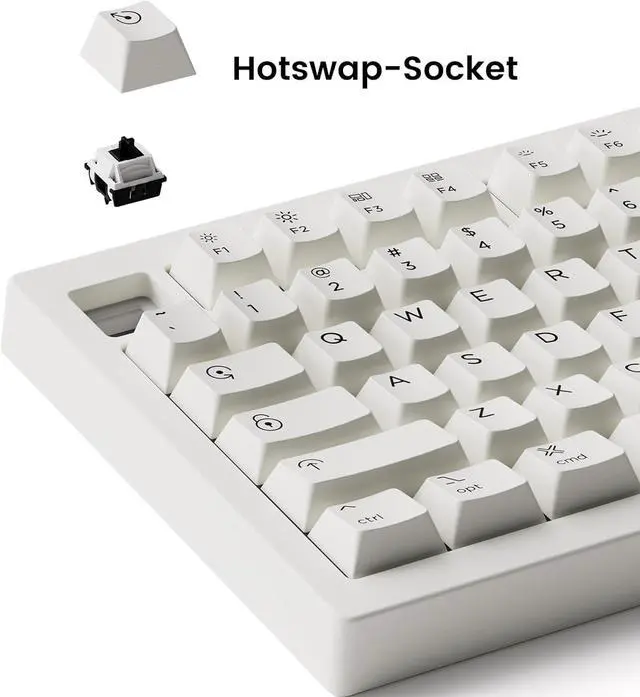 Alt view image 4 of 7 - Akko 5075B Plus Air 75% Mechanical Keyboard Gasket Mount Hot Swappable RGB Wireless/Bluetooth/Wired Gaming Keyboard with PBT Dye-Sub Cherry Profile Keycaps for Mac/Win/WebV3 Piano Pro Switch