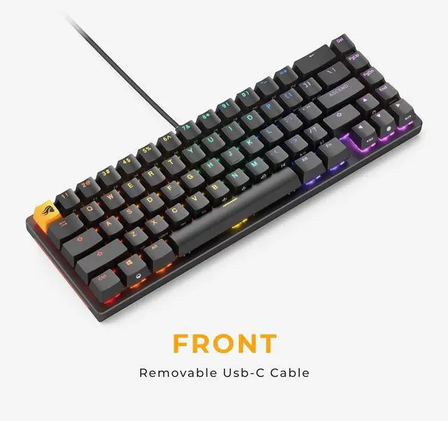 Alt view image 7 of 7 - Glorious Gaming GMMK 2 - TKL Mechanical Keyboard - Custom 65% Keyboard - Compact -Hotswap w/Cherry Mx Style Switches - Incl. Double Shot Keycaps & Linear Switches - PC Gaming Setup Accessories