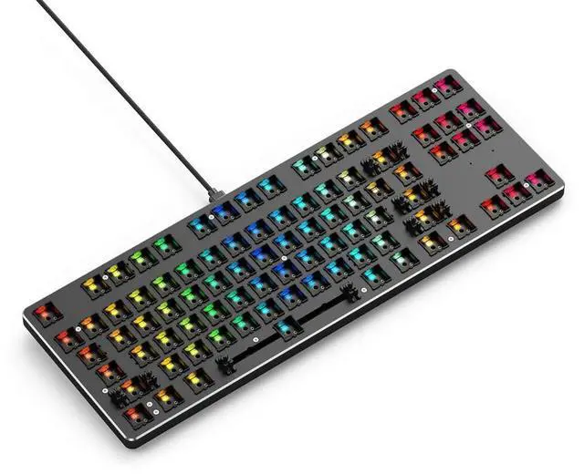 Alt view image 2 of 6 - Glorious Custom Gaming Keyboard - GMMK 85% Percent TKL Barebone - USB C Wired Mechanical Keyboard Kit - RGB Hot Swappable Switches & Keycaps - Black Metal Top Plate