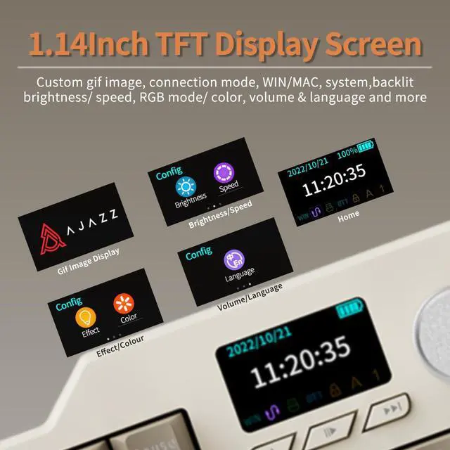 Alt view image 3 of 7 - NACODEX AK35I V3 104 Keys RGB Gasket Mount Mechanical Keyboard | Amazing 8000mAh Bluetooth /2.4G /Wired PC Gaming Custom Keyboard with Five Layer Pad | Knob Control | Cherry Profile PBT Keycaps