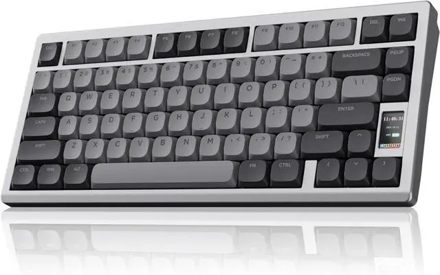 Main image of Chilkey ND75 LP Low Profile Keyboard: 75 Percent Wireless Aluminum Mechanical Gaming Keyboard w/Screen, Tri-Mode, Quick Disassembly, RGB Backlit Key Board for Laptop Office PC (Silver)