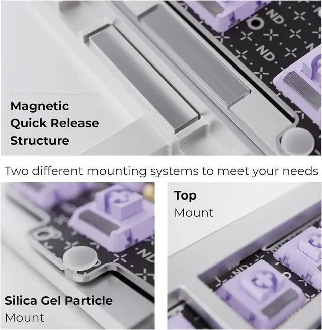 Alt view image 4 of 7 - Chilkey ND75 LP Low Profile Keyboard: 75 Percent Wireless Aluminum Mechanical Gaming Keyboard w/Screen, Tri-Mode, Quick Disassembly, RGB Backlit Key Board for Laptop Office PC (Silver)