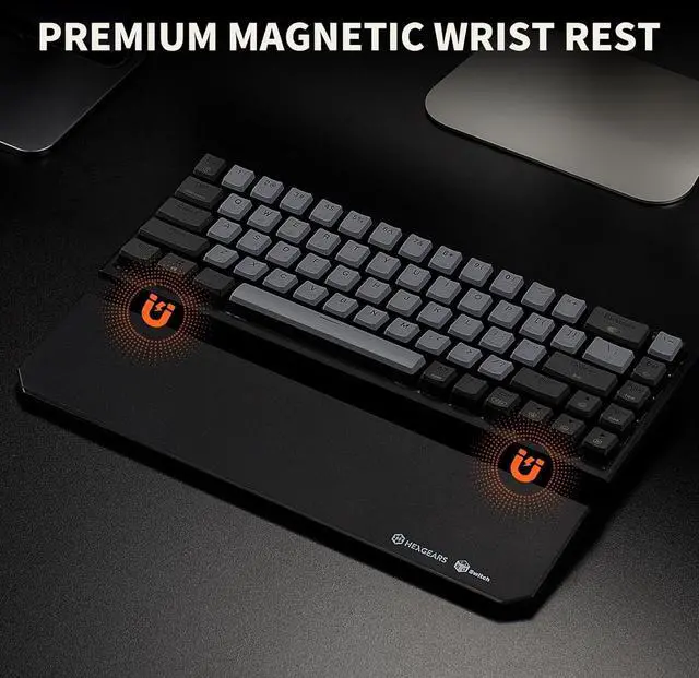 Alt view image 7 of 7 - Hexgears X1 Pro Wireless Mechanica Keyboard, Hot-swappable Tactile Switch Gaming Keyboard Bluetooth/2.4G/USB-C 65% Mini Compact with Wrist Rest - Blakc/Gray