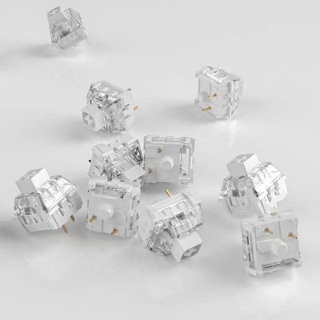 Alt view image 4 of 7 - Kailh Box White Clicky Keyboard Switch,3-pin 45gf Pre-Lubed Dustproof Waterproof RGB SMD Key Switches for Mechanical Gaming Keyboard(White,90pcs)