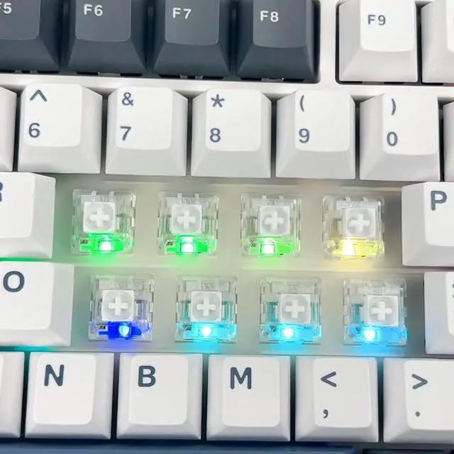 Alt view image 6 of 7 - Kailh Box White Clicky Keyboard Switch,3-pin 45gf Pre-Lubed Dustproof Waterproof RGB SMD Key Switches for Mechanical Gaming Keyboard(White,90pcs)