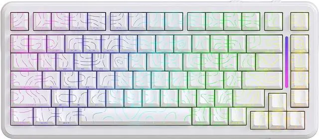 Main image of ATTACK SHARK X82 PRO HE Wireless Rapid Trigger RGB Mechanical Gaming Keyboard with Adjustable Actuation,2.4G/Wired/BT,8K Polling Rate,Hall Effect Magnetic Switch,5000mAh Battery for FPS(White Contour)