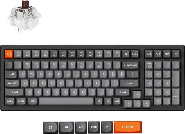 Main image of Keychron K4 Max Wireless/Wired Mechanical Keyboard, 96% Layout QMK 2.4 GHz Bluetooth Connection, Non-Shine Through PBT Keycaps White Backlit Compatible with Mac Windows Linux
