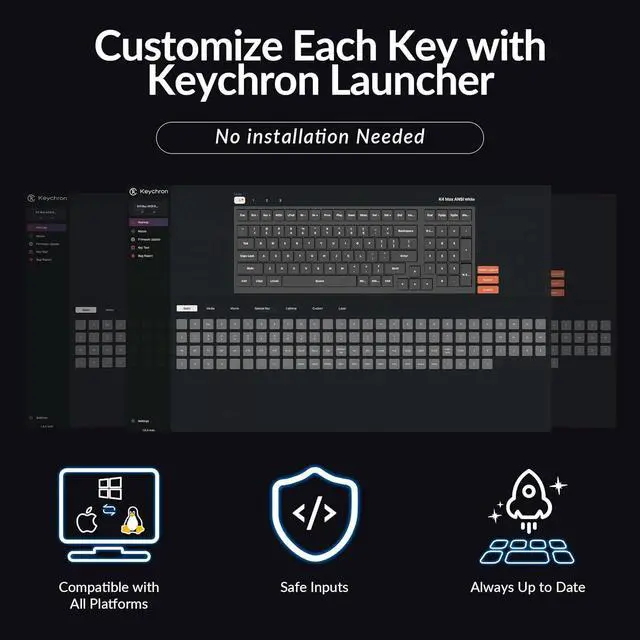 Alt view image 3 of 7 - Keychron K4 Max Wireless/Wired Mechanical Keyboard, 96% Layout QMK 2.4 GHz Bluetooth Connection, Non-Shine Through PBT Keycaps White Backlit Compatible with Mac Windows Linux