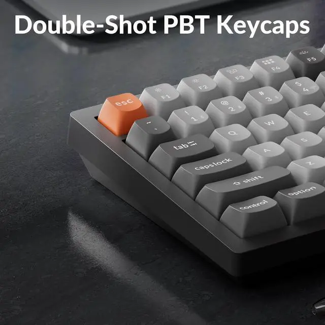Alt view image 6 of 7 - Keychron K4 Max Wireless/Wired Mechanical Keyboard, 96% Layout QMK 2.4 GHz Bluetooth Connection, Non-Shine Through PBT Keycaps White Backlit Compatible with Mac Windows Linux