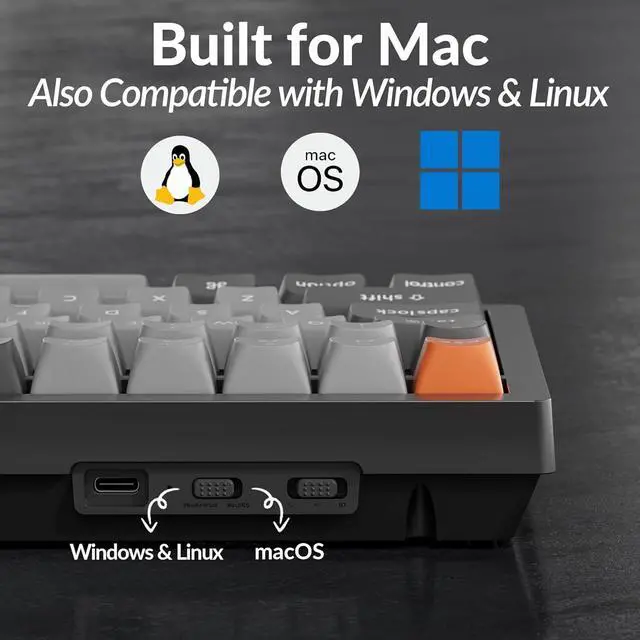 Alt view image 5 of 7 - Keychron K4 Max Wireless/Wired Mechanical Keyboard, 96% Layout QMK 2.4 GHz Bluetooth Connection, Non-Shine Through PBT Keycaps White Backlit Compatible with Mac Windows Linux