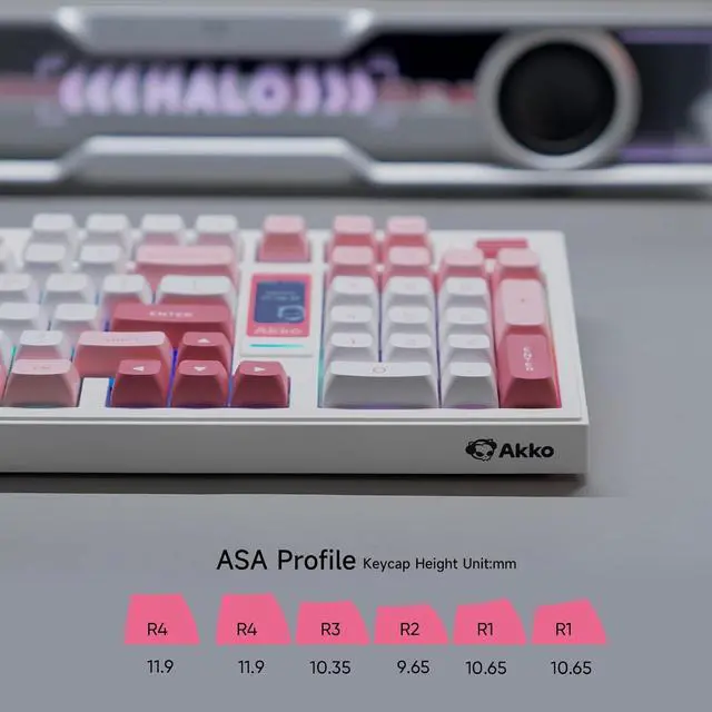 Alt view image 4 of 7 - Akko 5098B Wireless Gaming Keyboard with Screen, Prunus Lannesiana Hot-Swappable Mechanical Keyboard with Scroll Wheel, Numberpad, RGB Gasket Keyboard, Piano Pre Lubed Switch