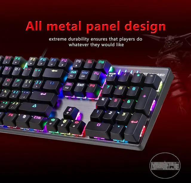 Alt view image 3 of 6 - MOTOSPEED CK104 RGB LED Backlit Wired Mechanical Gaming Keyboard, 104 Keys Hot-Swap Mechanical Keyboard w/Aluminum Base, Upgraded Socket and Noise Absorbing Foams, Soft Tactile Red Switch