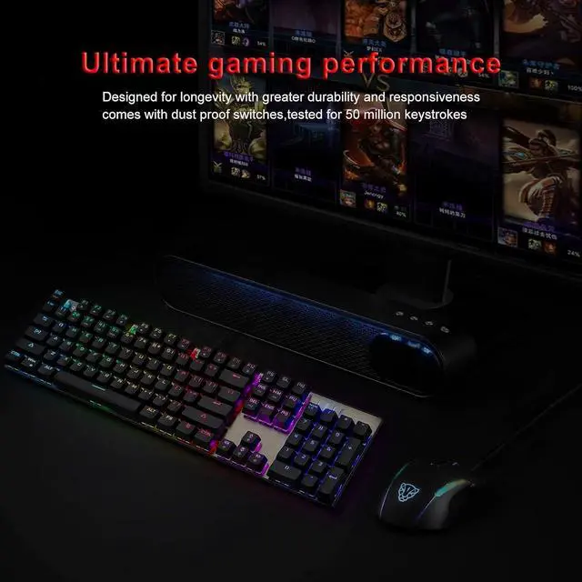 Alt view image 5 of 6 - MOTOSPEED CK104 RGB LED Backlit Wired Mechanical Gaming Keyboard, 104 Keys Hot-Swap Mechanical Keyboard w/Aluminum Base, Upgraded Socket and Noise Absorbing Foams, Soft Tactile Red Switch