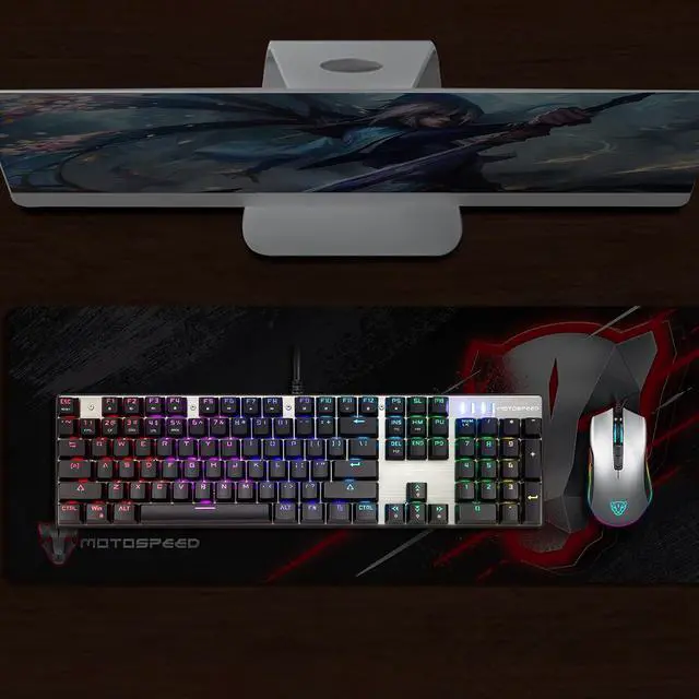Alt view image 6 of 6 - MOTOSPEED CK104 RGB LED Backlit Wired Mechanical Gaming Keyboard, 104 Keys Hot-Swap Mechanical Keyboard w/Aluminum Base, Upgraded Socket and Noise Absorbing Foams, Soft Tactile Red Switch