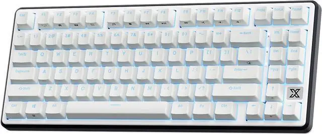 Main image of RK ROYAL KLUDGE X87 Mechanical Keyboard 75% Wired Keyboard Gaming with 86 Keys, Gasket Mount, Ice-Blue Backlight, Black Shell Design, Software Support, Hot-Swappable Creamy Switch White