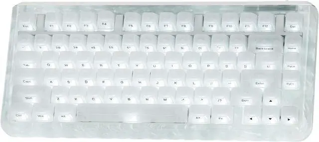 Main image of KiiBoom Jade75 75% Resin Molding Mechanical Keyboard, BT5.0/USB-C/2.4GHz Wireless Gaming Keyboard, QMK&VIA Programmable, RGB Backlits, Hot-Swappable, CNC+UV Case for Windows/Mac/Linux (White)