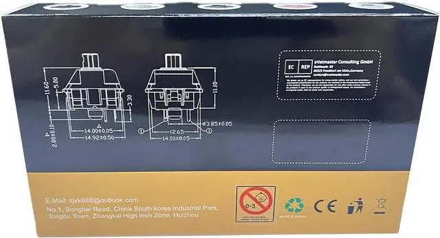 Alt view image 7 of 7 - GATERON Oil King V2 Pre-lubed Keyboard Switches, 5-Pin 55gf Black Linear Switches Compatible for MX Mechanical Keyboard DIY(90PCS)